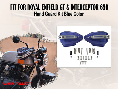 For Royal Enfield GT & Interceptor 650 Tinted Blue Color Hand Guard Kit