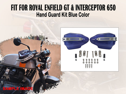 For Royal Enfield GT & Interceptor 650 Tinted Blue Color Hand Guard Kit