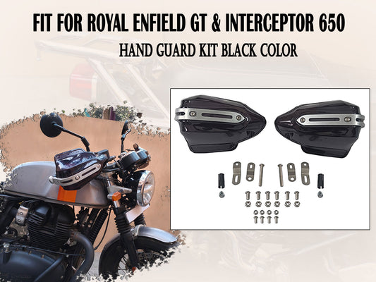 For Royal Enfield GT & Interceptor 650 Tinted Black Color Hand Guard Kit