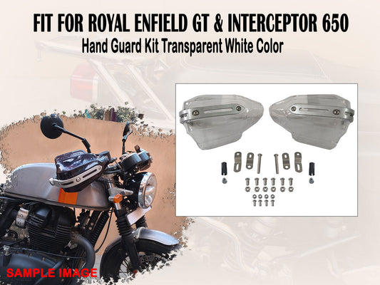 For Royal Enfield GT & Interceptor 650 Transparent White Hand Guard Kit