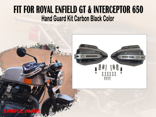 For Royal Enfield GT & Interceptor 650 Carbon Black Color Hand Guard Kit