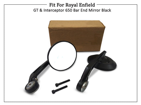 For Royal Enfield GT & Interceptor 650 Bar End Mirror Black D1