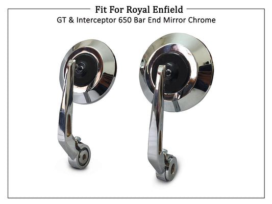 For Royal Enfield GT & Interceptor 650 Bar End Mirror Chrome D2