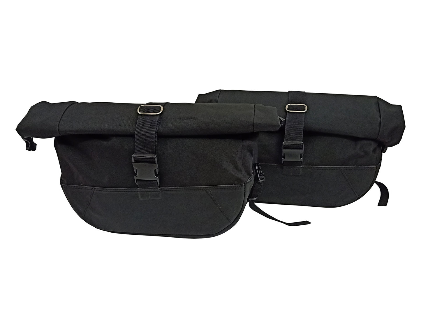 For Royal Enfield GT & Interceptor 650 Leather & Soft Canvas Pannier Bags D1