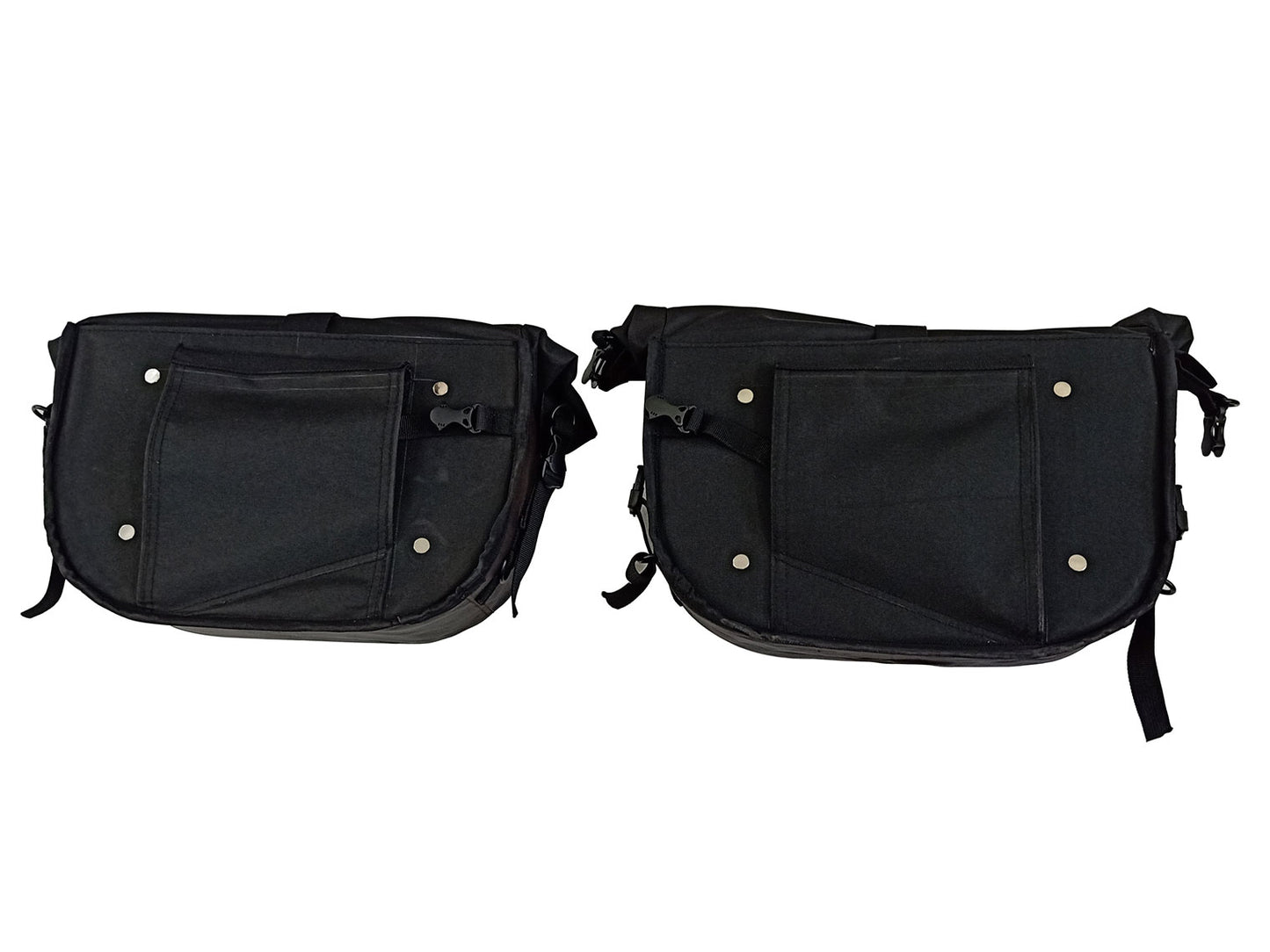 For Royal Enfield GT & Interceptor 650 Leather & Soft Canvas Pannier Bags D2