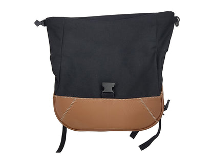 For Royal Enfield GT & Interceptor 650 Leather & Soft Canvas Pannier Bags D3