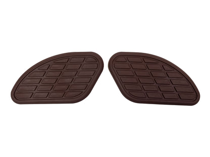 For Royal Enfield GT & Interceptor 650 Fuel Tank Rubber Knee Pad Pair Dark Brown