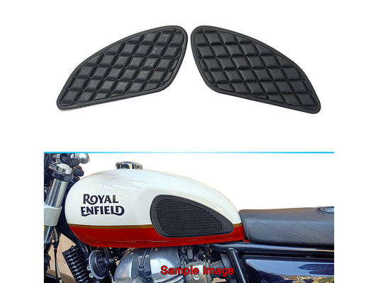 For Royal Enfield GT & Interceptor 650 Tank Rubber Knee Pad Pair Black