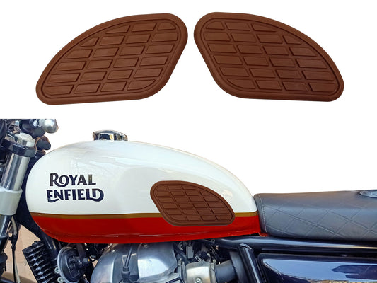 For Royal Enfield GT & Interceptor 650 Fuel Tank Rubber Knee Pad Pair Brown Tan