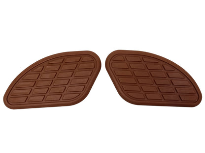 For Royal Enfield GT & Interceptor 650 Fuel Tank Rubber Knee Pad Pair Brown Tan