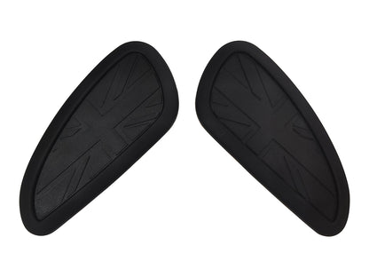 For Royal Enfield GT & Interceptor 650 Tank Long Rubber Knee Pad Pair Black