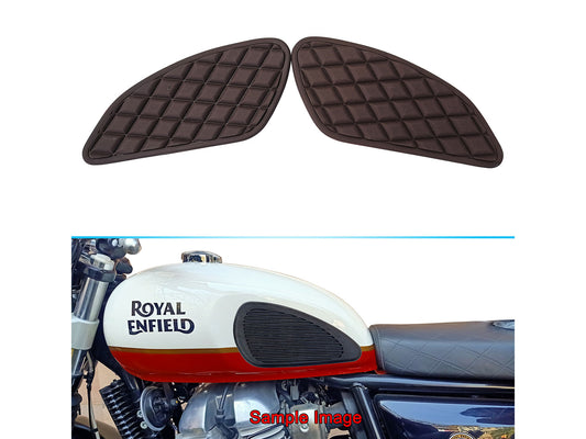 For Royal Enfield GT & Interceptor 650 Tank Rubber Knee Pad Pair Brown