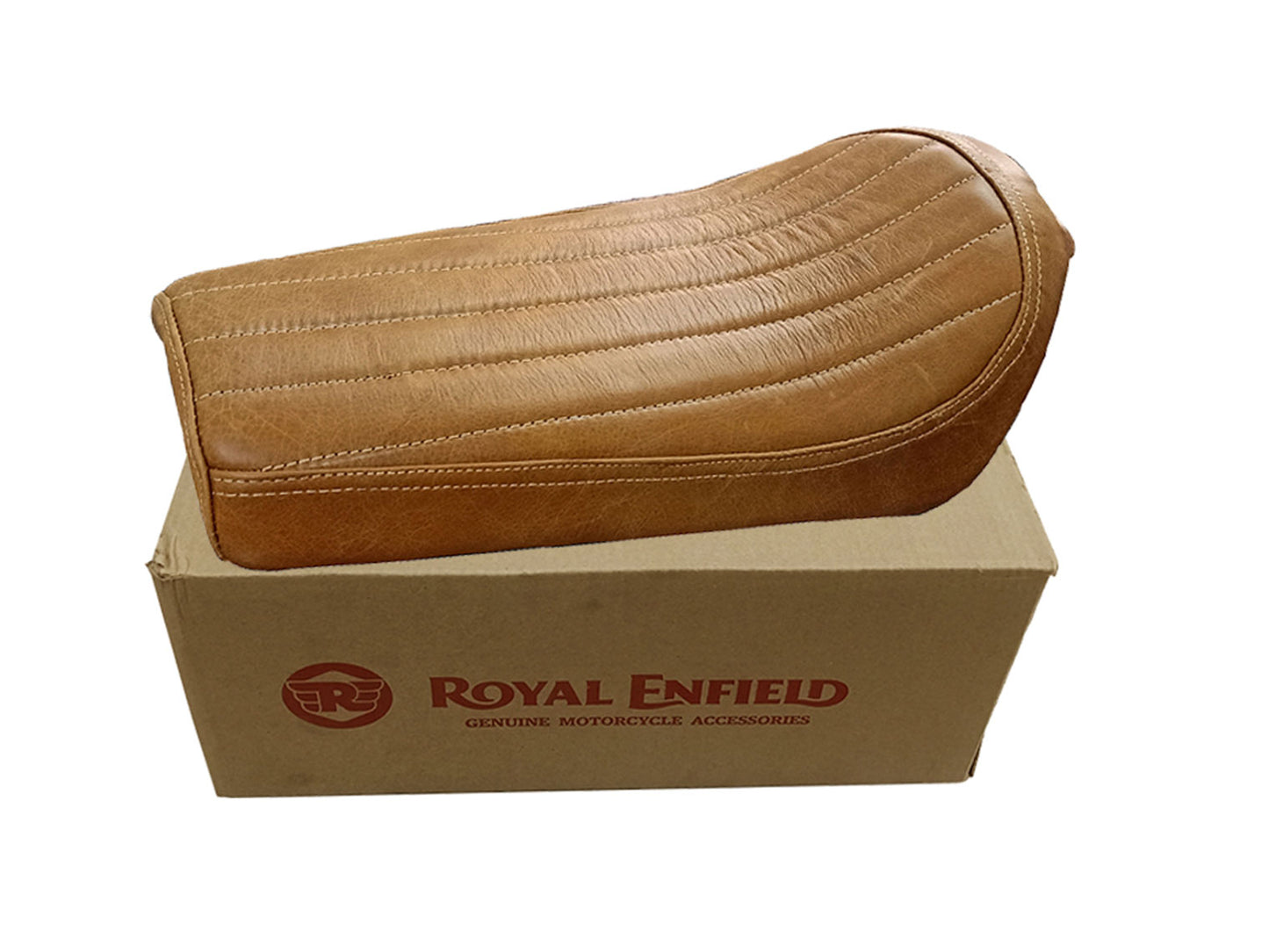 For Royal Enfield GT & Interceptor 650 Leather Single Seat Brown Tan D1