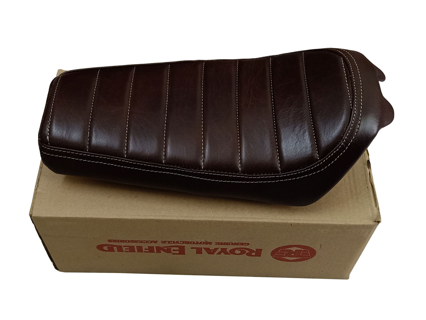For Royal Enfield GT & Interceptor 650 Leather Single Seat Coffee Brown D3