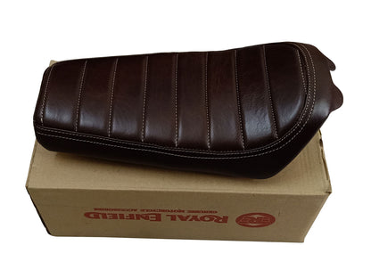 For Royal Enfield GT & Interceptor 650 Leather Single Seat Coffee Brown D3