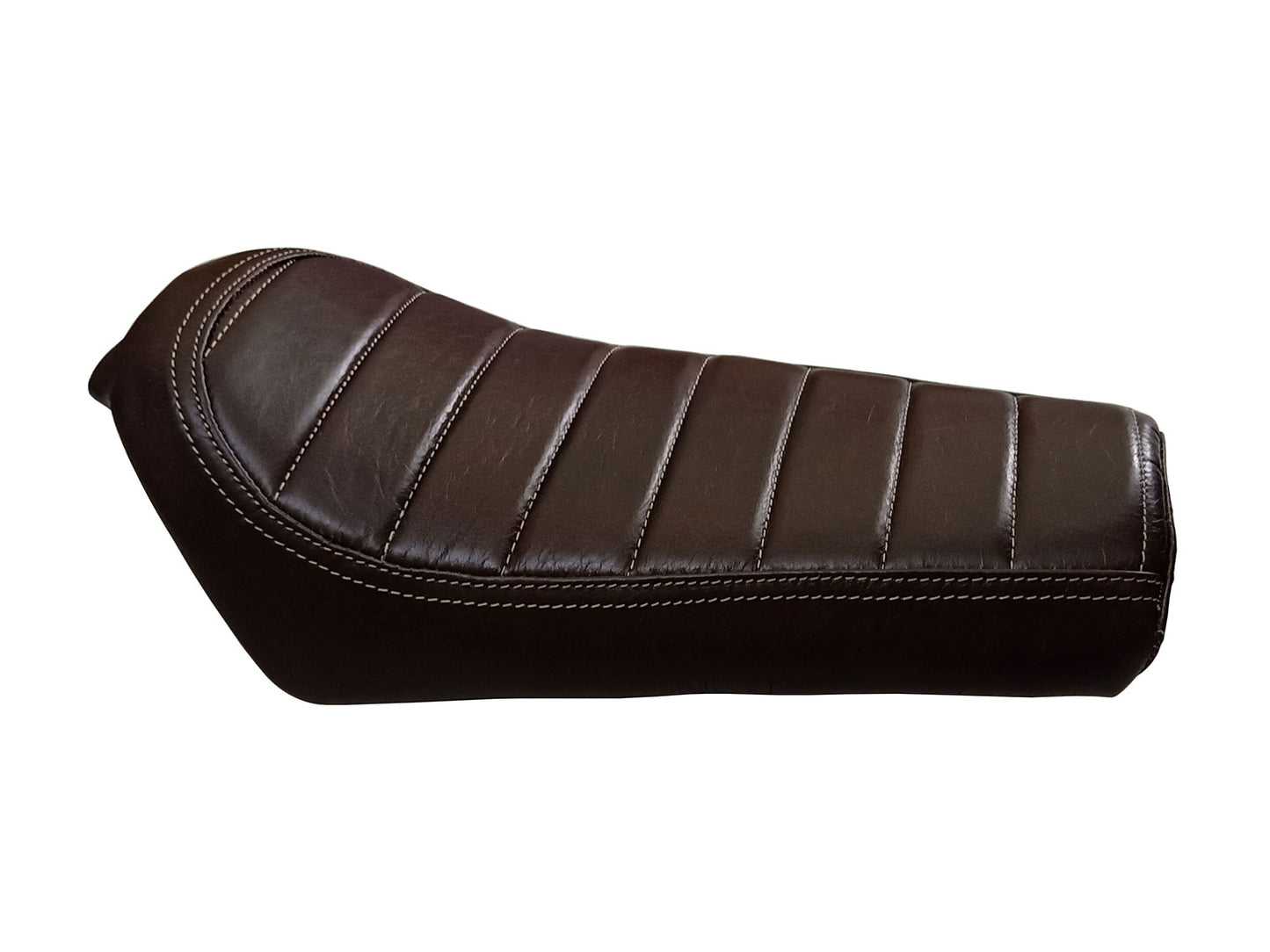 For Royal Enfield GT & Interceptor 650 Leather Single Seat Coffee Brown D3