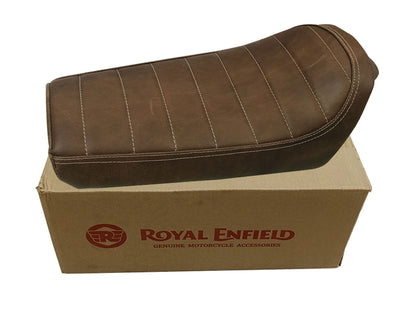 For Royal Enfield GT & Interceptor 650 Leather Single Seat Brown D4