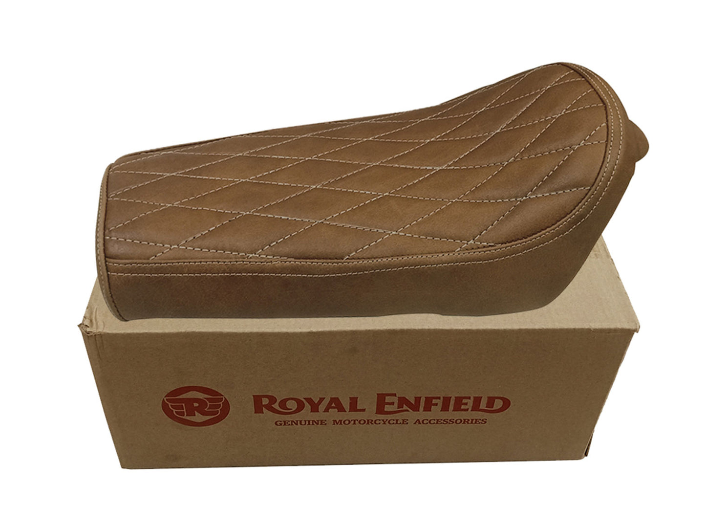 For Royal Enfield GT & Interceptor 650 Leather Single Seat Brown Tan D5