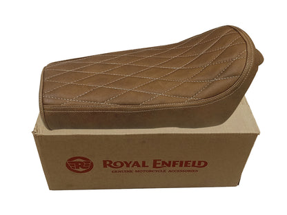 For Royal Enfield GT & Interceptor 650 Leather Single Seat Brown Tan D5