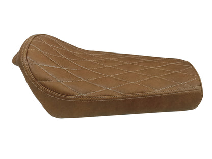 For Royal Enfield GT & Interceptor 650 Leather Single Seat Brown Tan D5
