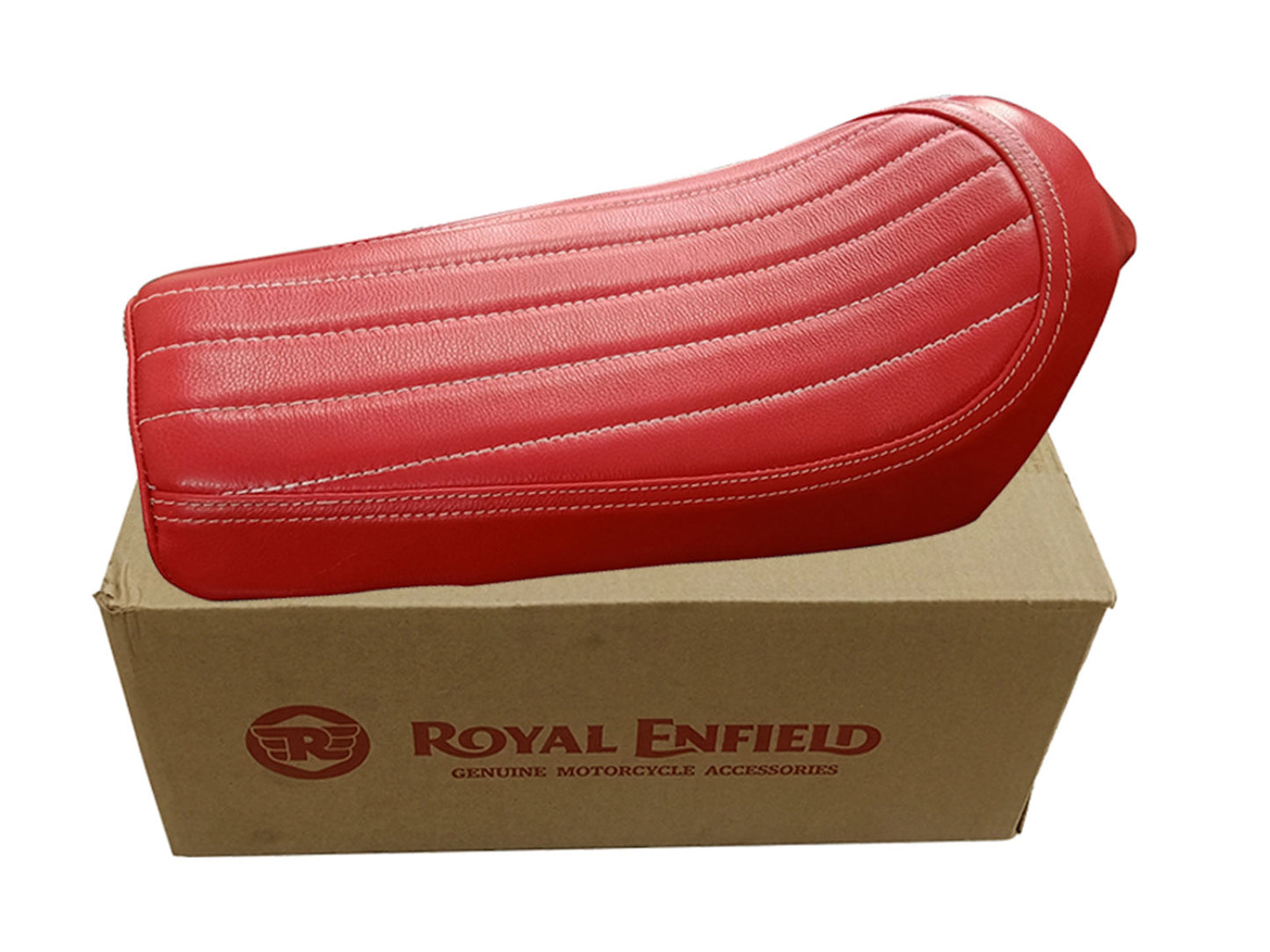 For Royal Enfield GT & Interceptor 650 Leather Red Color Single Seat D9