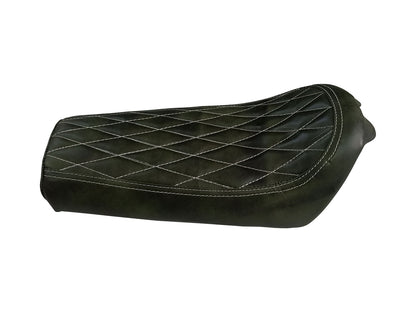 For Royal Enfield GT & Interceptor 650 Leather Single Seat Dark Green D10