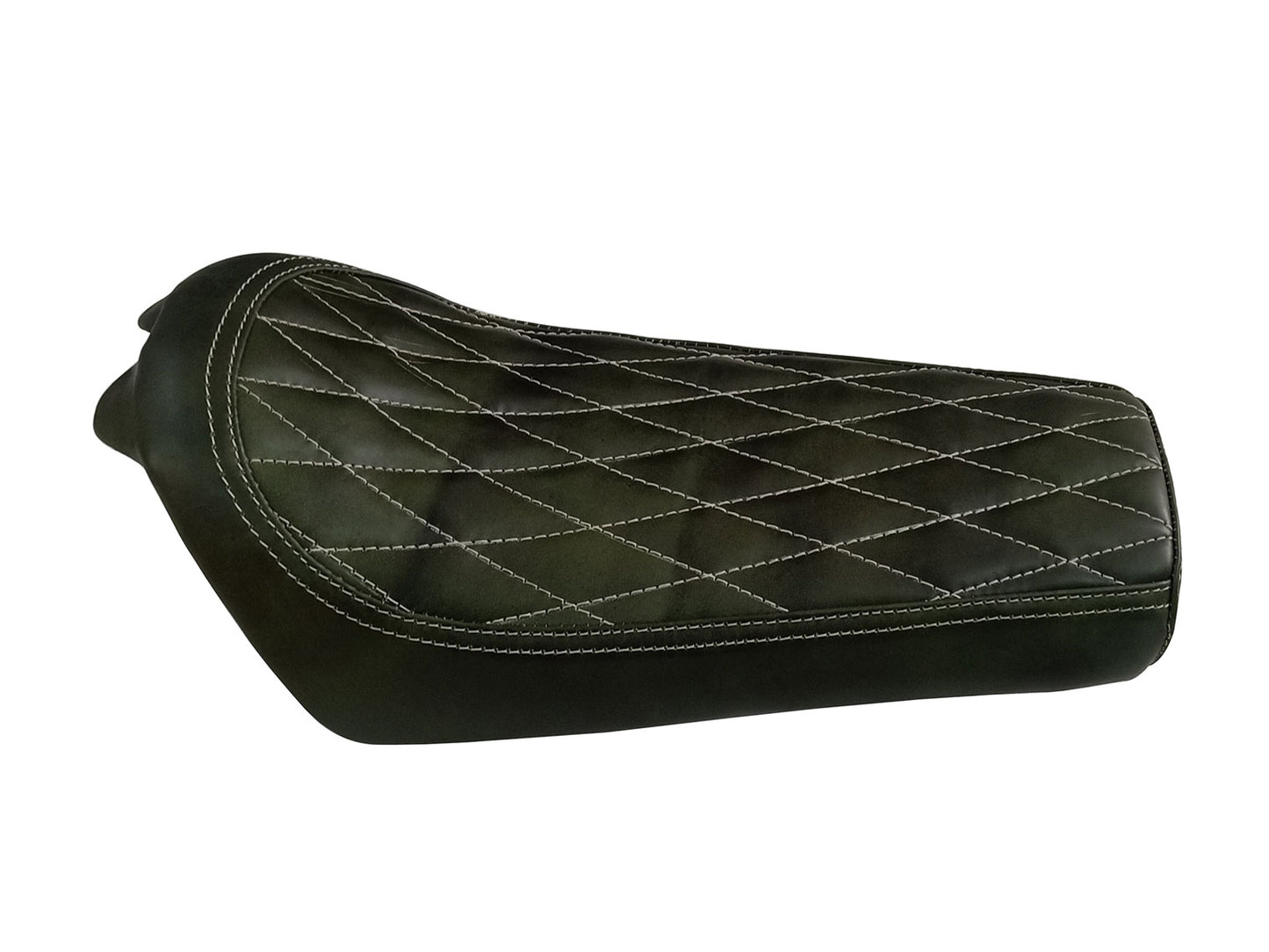 For Royal Enfield GT & Interceptor 650 Leather Single Seat Dark Green D10