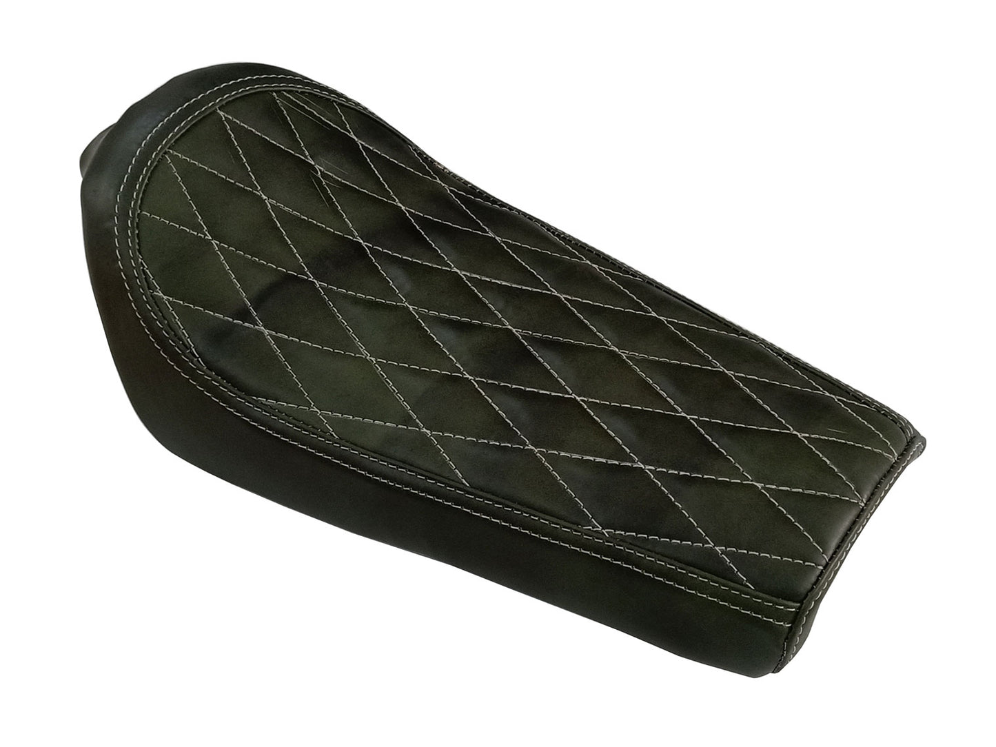 For Royal Enfield GT & Interceptor 650 Leather Single Seat Dark Green D10