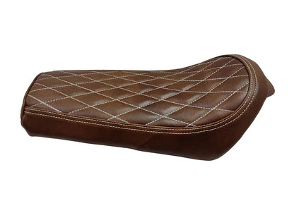 For Royal Enfield GT & Interceptor 650 Leather Single Seat Brown D11