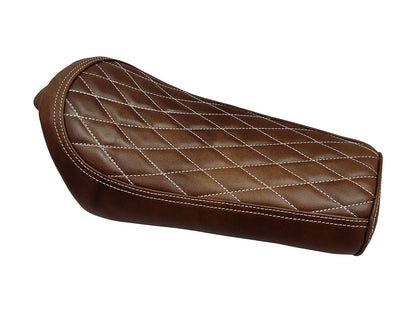For Royal Enfield GT & Interceptor 650 Leather Single Seat Brown D11