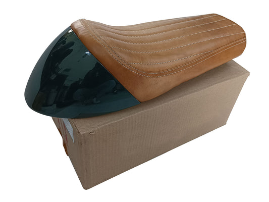 For Royal Enfield GT & Interceptor 650 D1 Leather Single Seat & Green Cowl