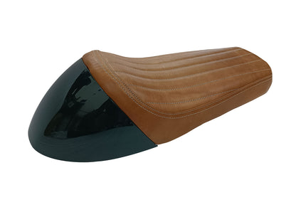For Royal Enfield GT & Interceptor 650 D1 Leather Single Seat & Green Cowl