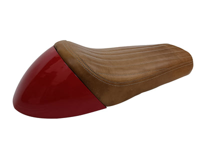 For Royal Enfield GT & Interceptor 650 D1 Leather Single Seat & Red Cowl
