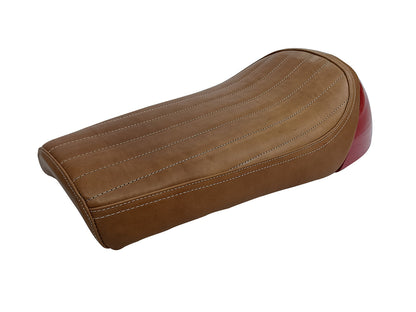 For Royal Enfield GT & Interceptor 650 D1 Leather Single Seat & Red Cowl
