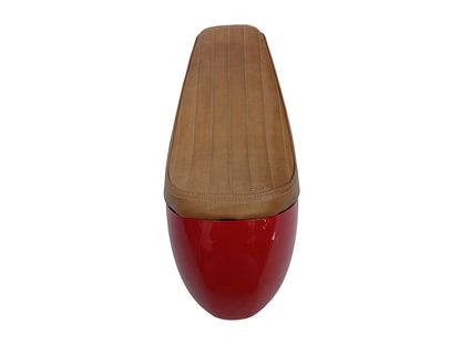 For Royal Enfield GT & Interceptor 650 D1 Leather Single Seat & Red Cowl
