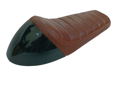 For Royal Enfield GT & Interceptor 650 D4 Leather Single Seat & Green Cowl