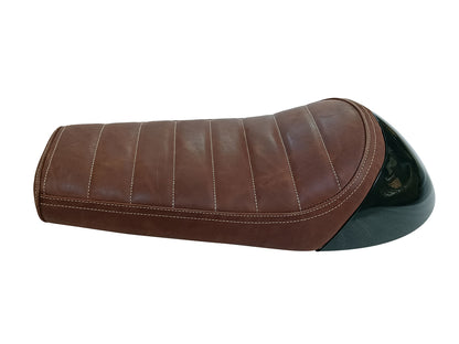 For Royal Enfield GT & Interceptor 650 D4 Leather Single Seat & Green Cowl