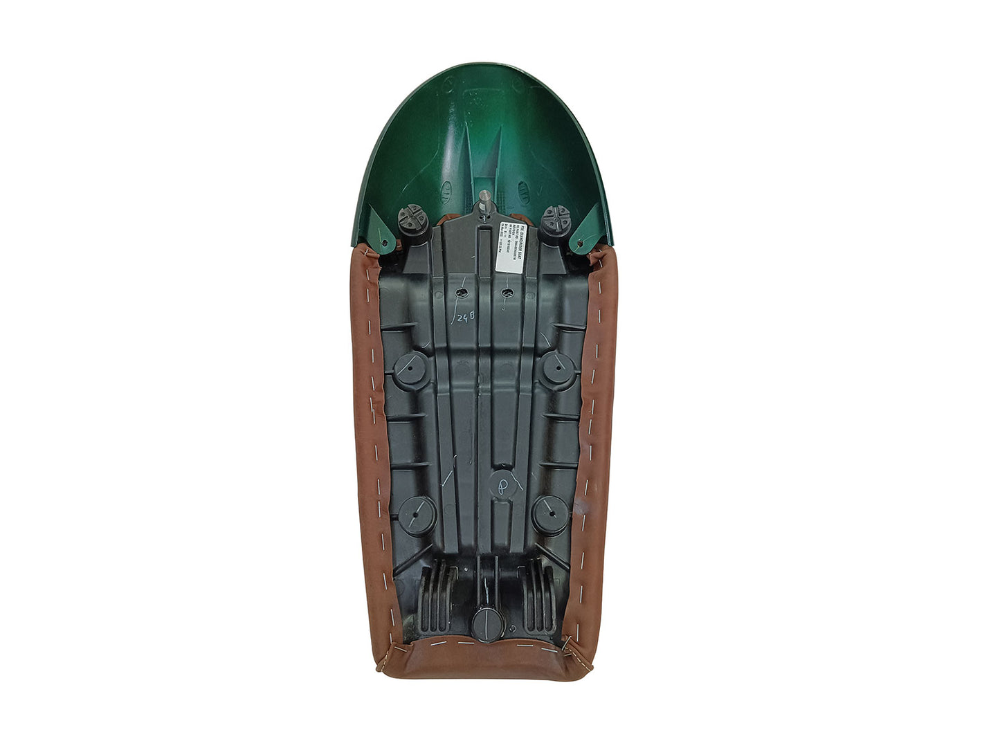 For Royal Enfield GT & Interceptor 650 D4 Leather Single Seat & Green Cowl