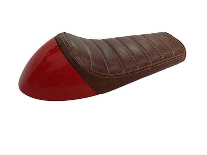 For Royal Enfield GT & Interceptor 650 D4 Leather Single Seat & Red Cowl