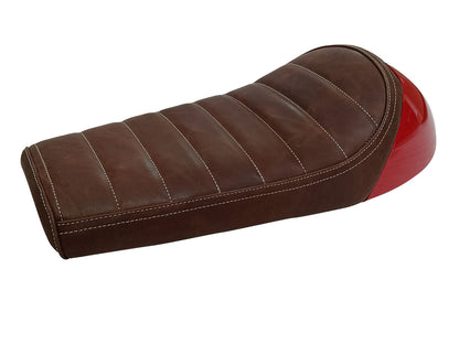 For Royal Enfield GT & Interceptor 650 D4 Leather Single Seat & Red Cowl