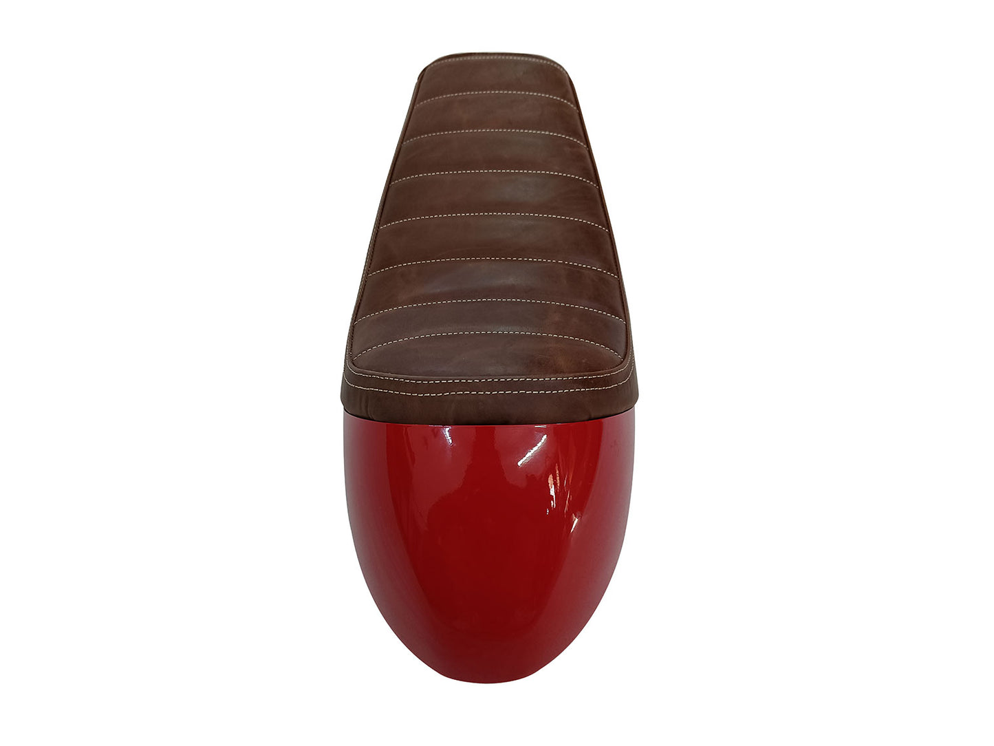 For Royal Enfield GT & Interceptor 650 D4 Leather Single Seat & Red Cowl