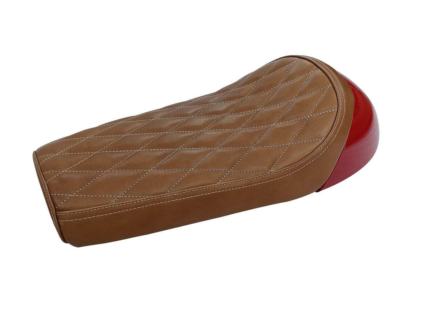 For Royal Enfield GT & Interceptor 650 D5 Leather Single Seat & Red Cowl