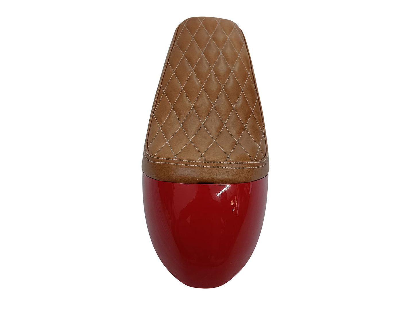 For Royal Enfield GT & Interceptor 650 D5 Leather Single Seat & Red Cowl