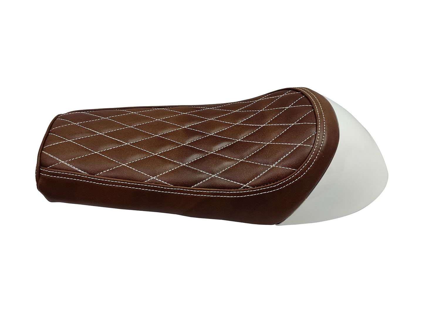 For Royal Enfield GT & Interceptor 650 D11 Leather Single Seat & White Cowl