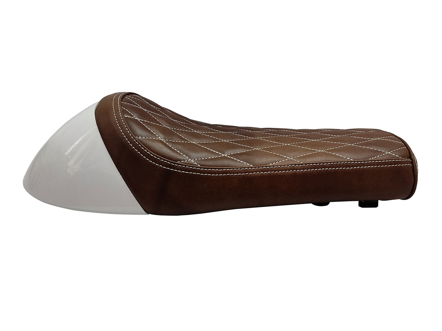 For Royal Enfield GT & Interceptor 650 D11 Leather Single Seat & White Cowl