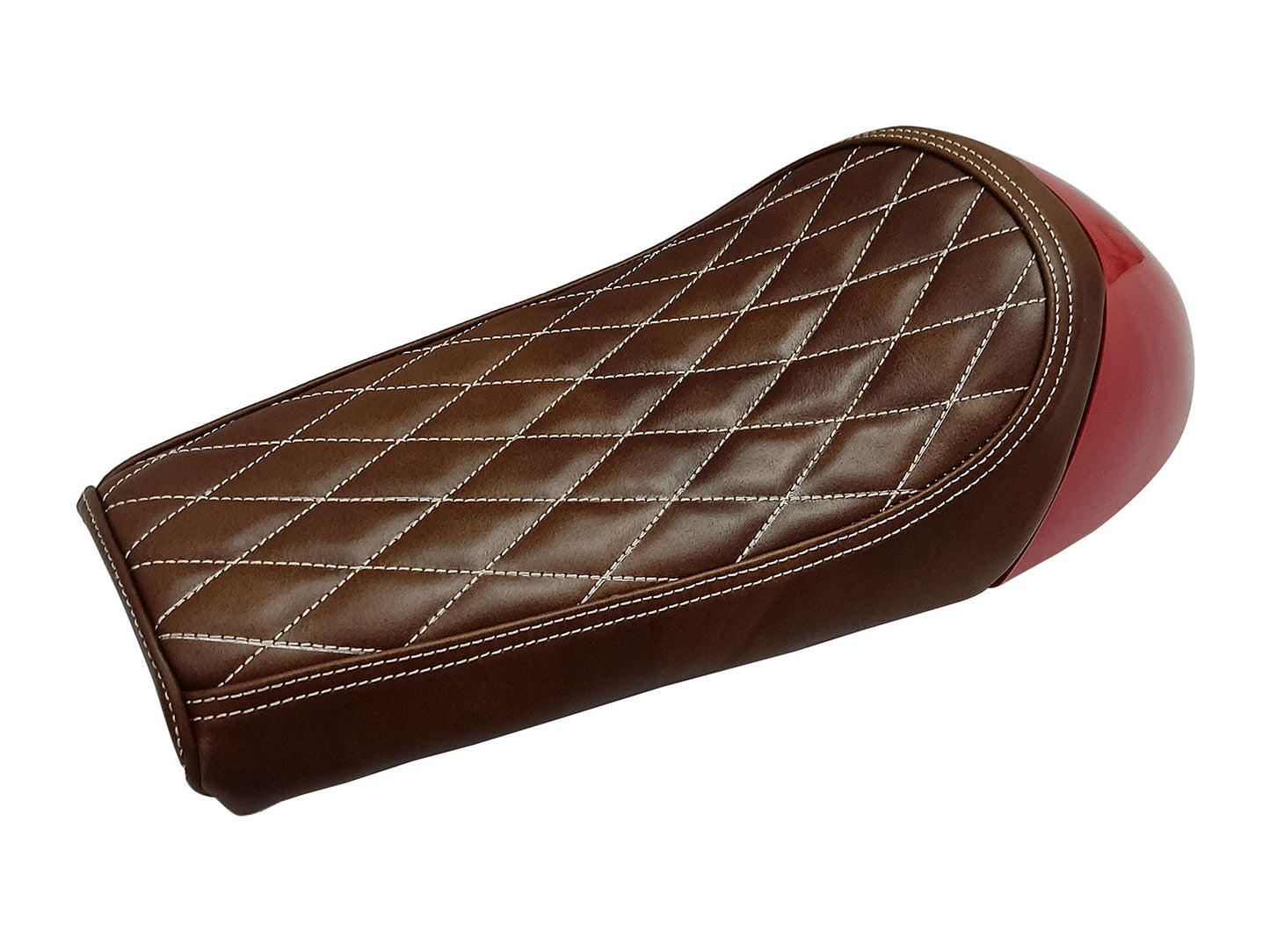 For Royal Enfield GT & Interceptor 650 D11 Leather Single Seat & Red Cowl