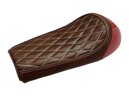For Royal Enfield GT & Interceptor 650 D11 Leather Single Seat & Red Cowl