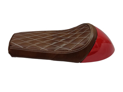 For Royal Enfield GT & Interceptor 650 D11 Leather Single Seat & Red Cowl