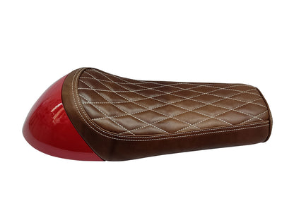 For Royal Enfield GT & Interceptor 650 D11 Leather Single Seat & Red Cowl