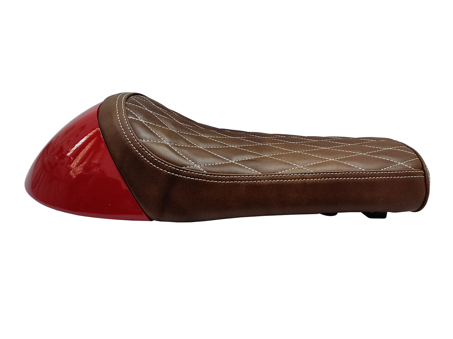For Royal Enfield GT & Interceptor 650 D11 Leather Single Seat & Red Cowl